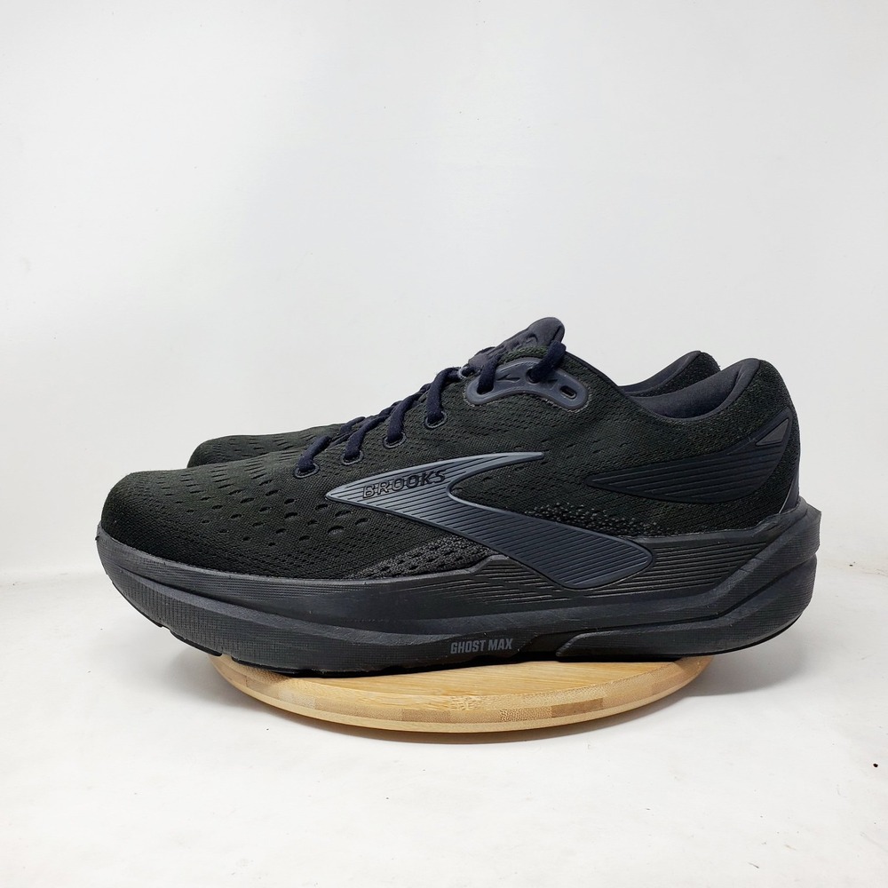 Brooks Ghost Max 3 Running Shoes Mens 13 D Triple Black Lace Up Comfort Sneaker